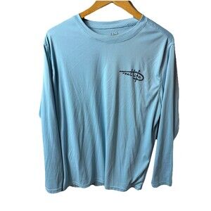 Reel Life Men’s Shirt Size L Long Sleeve  Polyester Raised On The Water Fish